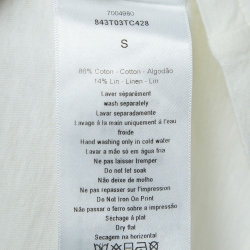 Dior White Printed Cotton and Linen Crew Neck T-Shirt S