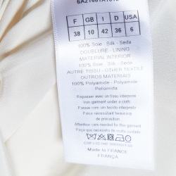 Dior Cream Silk Satin Mesh Trimmed Sleeveless Dress M