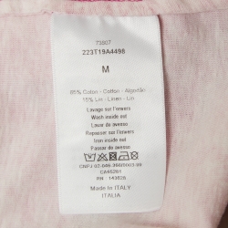 Pre Owned Christian Dior Pink Toile de Jouy Reverse Cotton and Linen Jersey T-Shirt M