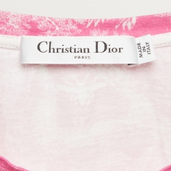 Pre Owned Christian Dior Pink Toile de Jouy Reverse Cotton and Linen Jersey T-Shirt M