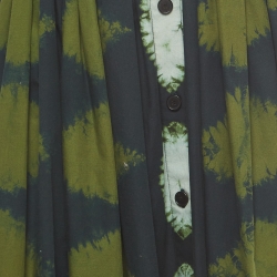 Dior Green Tie Dye Print Cotton Gathered Midi Skirt S