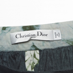 Dior Green Tie Dye Print Cotton Gathered Midi Skirt S