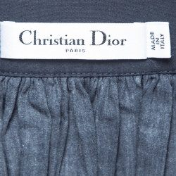 Pre Owned Dior Navy Blue Tie-Dye Printed Cotton Buttoned Midi Skirt S