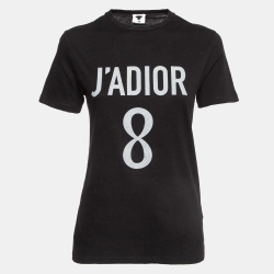 Pre Owned Dior Black J'Adior 8 Jersey T-Shirt XS