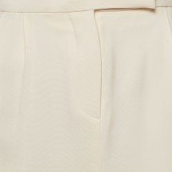 Pre Owned Christian Dior Cream Silk Blend Pencil Skirt S