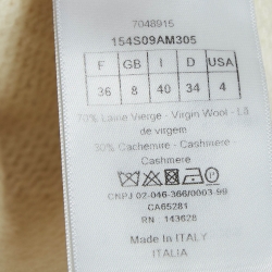 Dior Ecru White Logo Intarsia Wool Sweater Top S