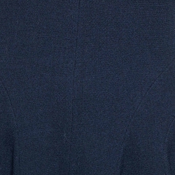 Pre Owned Dior Navy Blue Wool Flared Dress M