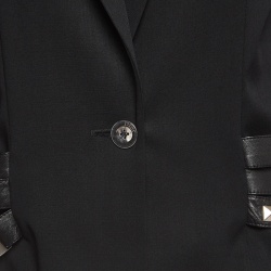 Pre Owned Dior Vintage Black Wool Blend Studded Belt Jacket L