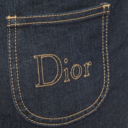 Pre Owned Dior Navy Blue Denim Flared Jeans M Waist 32"