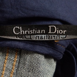 Pre Owned Dior Navy Blue Denim Flared Jeans M Waist 32"