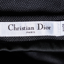 Dior Dark Grey Wool Belted Skirt Suit L