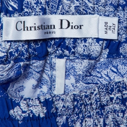 Dior Royal Blue Toile de Jouy Taffeta Shorts M