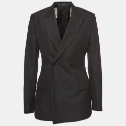 Christian Dior Black Wool Double Breasted Blazer L