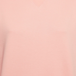 Pre Owned Christian Dior Light Orange Cotton Knit Crew Neck Sweatshirt XS