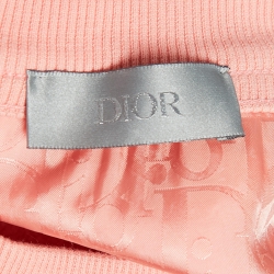 Pre Owned Christian Dior Light Orange Cotton Knit Crew Neck Sweatshirt XS