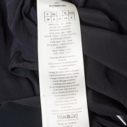 Pre Owned Dior Navy Blue Embellished Silk Pleated Maxi Dress S