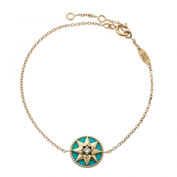 Dior Rose des Vents Diamond Turquoise 18k Yellow Gold Bracelet