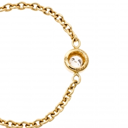 Dior Mimioui Diamond 18k Yellow Gold Chain Ring Size 54.5