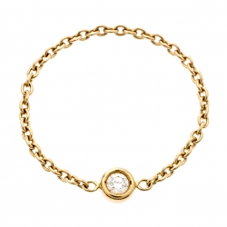 Dior Mimioui Diamond 18k Yellow Gold Chain Ring Size 54.5