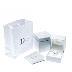 Dior Mimirose Diamond 18k Yellow Gold Ring Size 55