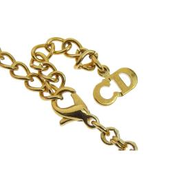 Dior Rhinestone Gold Tone CD Pendant Necklace
