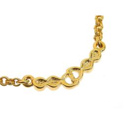 Dior Rhinestone Gold Tone CD Pendant Necklace