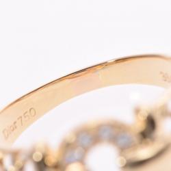 Dior 18K Yellow Gold and Diamond Ring Size 54