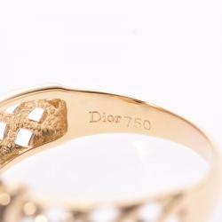 Dior 18K Yellow Gold and Diamond Ring Size 54