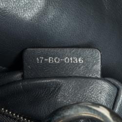 Pre Owned Dior Blue Mini Patent Microcannage Lady Dior