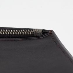Pre Owned Dior Dark Grey Nubuck Leather 1947 Lily of the Valley Pouch