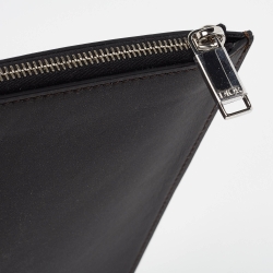 Pre Owned Dior Dark Grey Nubuck Leather 1947 Lily of the Valley Pouch