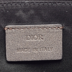 Pre Owned Dior Dark Grey Nubuck Leather 1947 Lily of the Valley Pouch