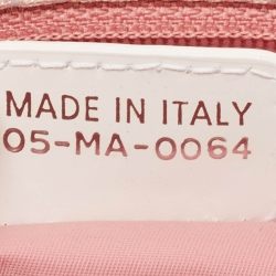 Pre Owned Dior White/Pink Brogue Leather and Oblique Canvas Dior D’ Trick Bag