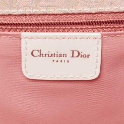 Pre Owned Dior White/Pink Brogue Leather and Oblique Canvas Dior D’ Trick Bag