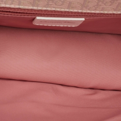 Pre Owned Dior White/Pink Brogue Leather and Oblique Canvas Dior D’ Trick Bag