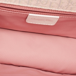 Pre Owned Dior White/Pink Brogue Leather and Oblique Canvas Dior D’ Trick Bag