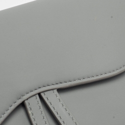 Dior Grey Leather Saddle Belt Pouch