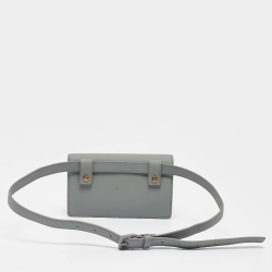 Dior Grey Leather Saddle Belt Pouch
