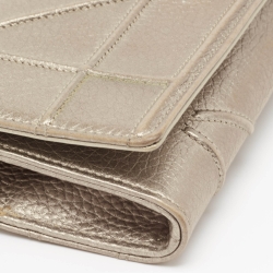 Pre Owned Dior Gold Leather Diorama Wallet on Chain