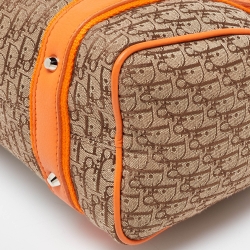 Dior Orange/Beige Diorissimo Canvas Small Boston Bag