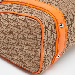 Dior Orange/Beige Diorissimo Canvas Small Boston Bag