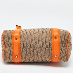 Dior Orange/Beige Diorissimo Canvas Small Boston Bag