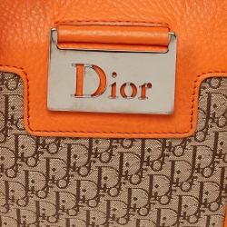 Dior Orange/Beige Diorissimo Canvas Small Boston Bag