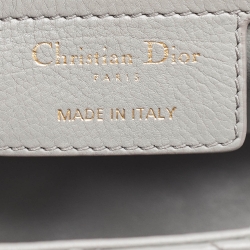 Pre Owned Dior Grey Cannage Leather Large Caro Shoulder Bag
