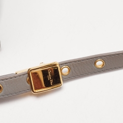 Pre Owned Dior Grey Cannage Leather Large Caro Shoulder Bag