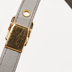 Pre Owned Dior Grey Cannage Leather Large Caro Shoulder Bag