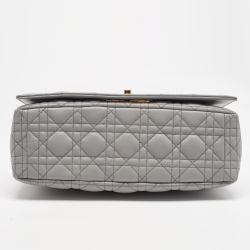 Pre Owned Dior Grey Cannage Leather Large Caro Shoulder Bag