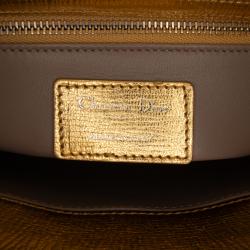مملوكة مسبقًا Dior Small Metallic Grained Calfskin Cannage Lucky Badges My Lady Dior