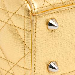 مملوكة مسبقًا Dior Small Metallic Grained Calfskin Cannage Lucky Badges My Lady Dior