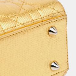 مملوكة مسبقًا Dior Small Metallic Grained Calfskin Cannage Lucky Badges My Lady Dior